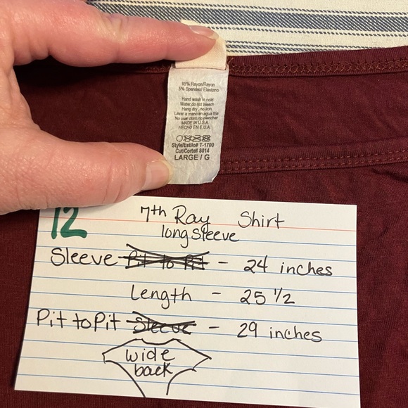 7th Ray Burgundy Sequin Long Sleeve Top - Picture 3 of 7